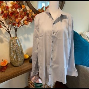 Mens Express 1mx Dress Shirt Extra Slim Fit Gray